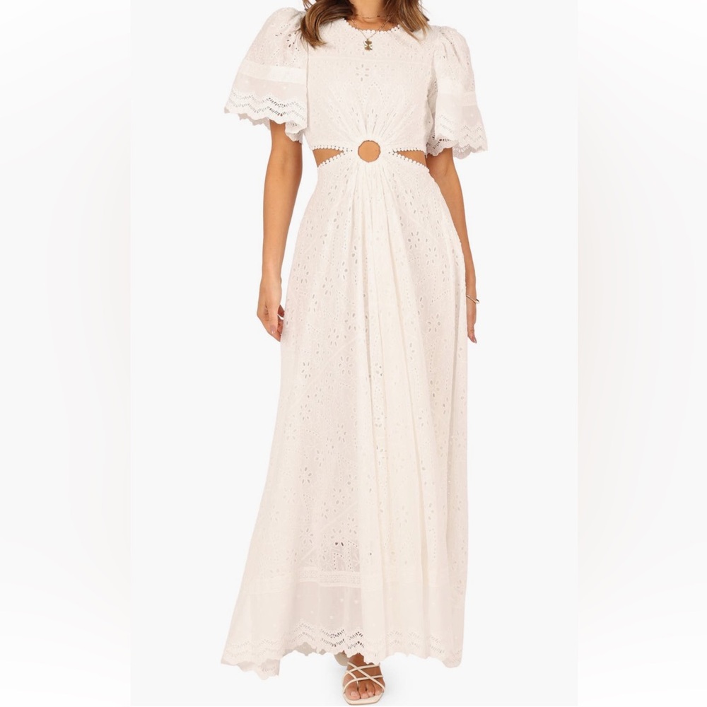 Petal & Pup MERLETTO White Eyelet Maxi Dress - Size L - Excellent condition